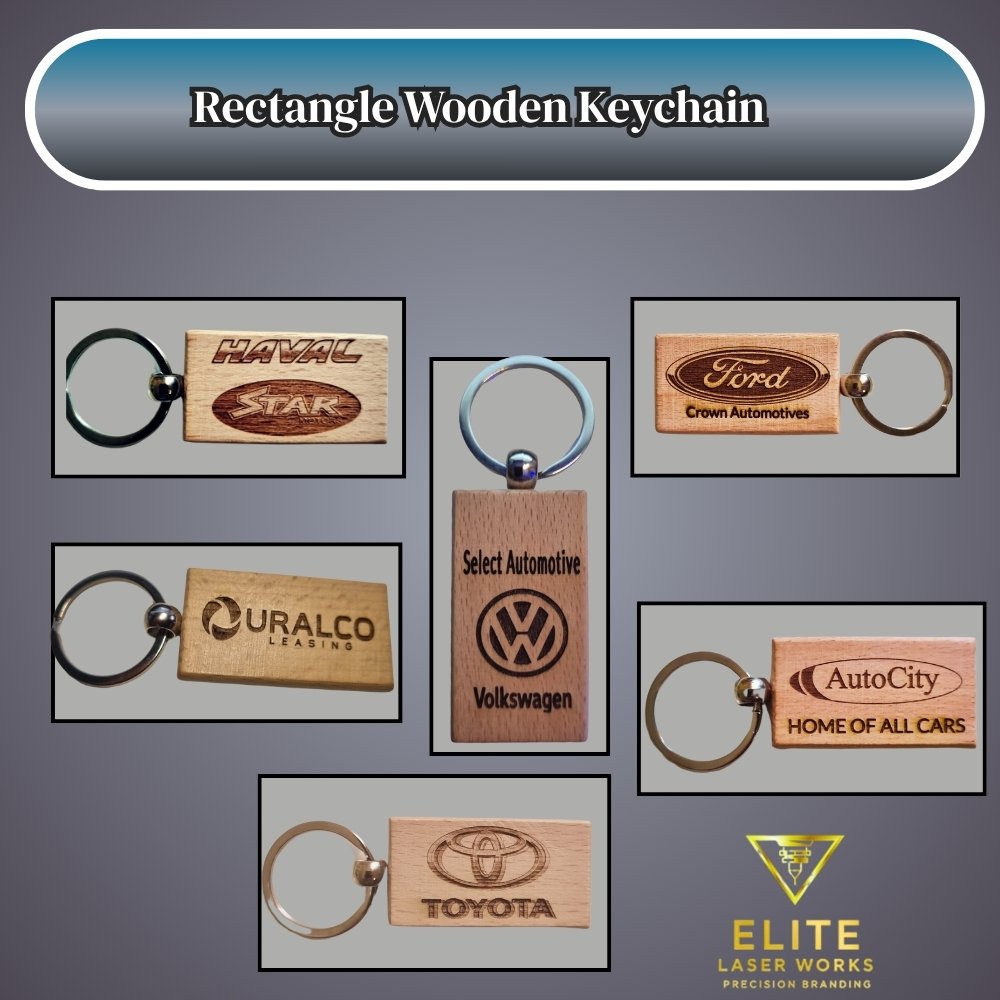 Branded promotional wooden keyrings