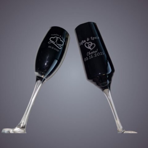 2 Engraved whine Glasses