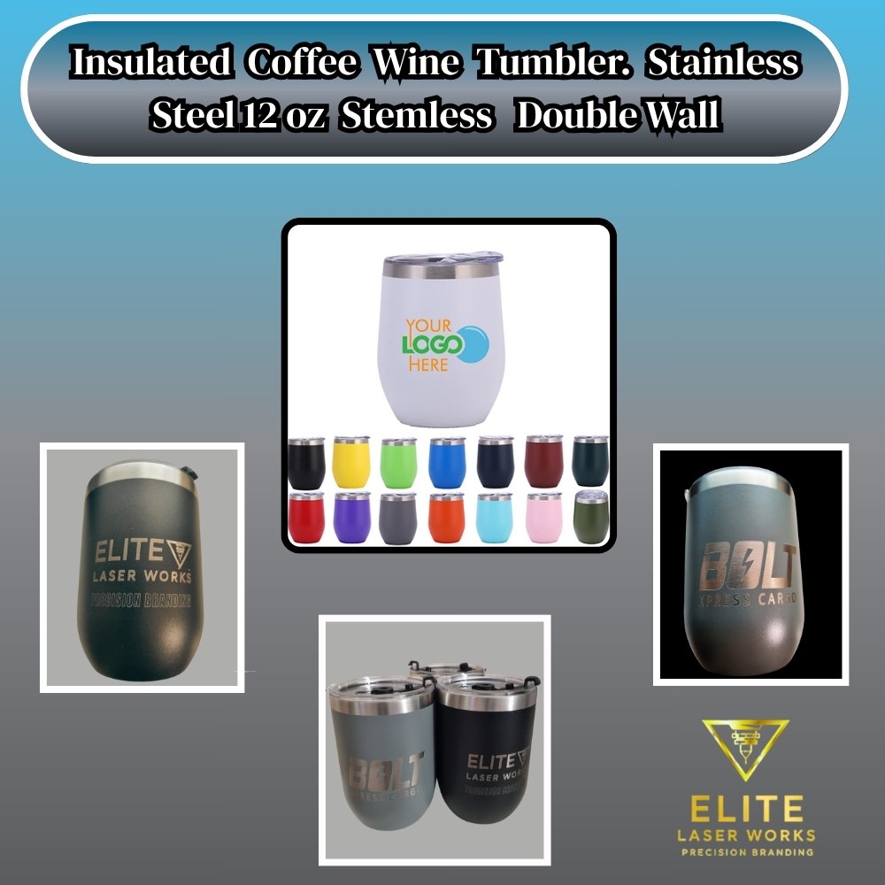 Diverse engraved tumblers