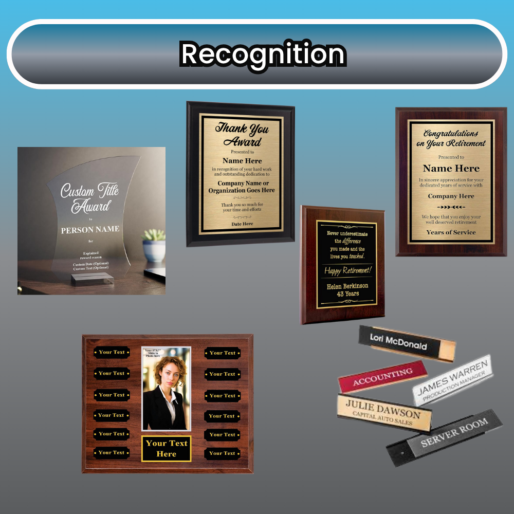 4 Assorted Recognition plaques